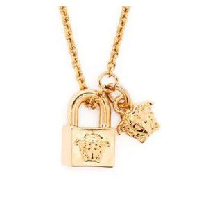 Versace padlock-pendant necklace